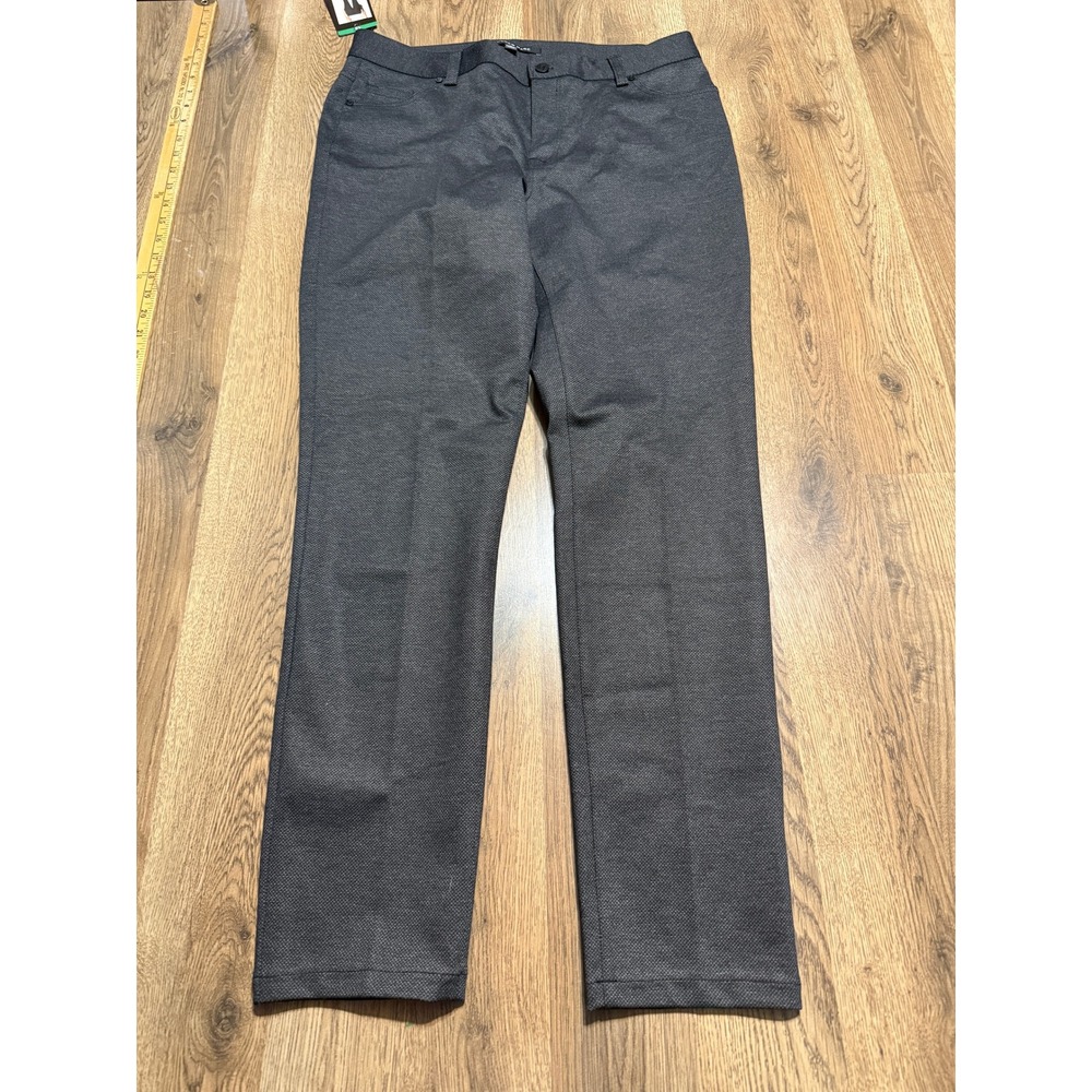 Andrew Marc Pants Womens Size 12 Grey Dress Pants Textured Stretch Straight Leg
